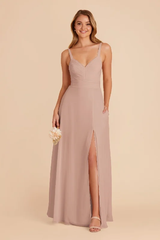 Deborah Chiffon Dress - Taupe