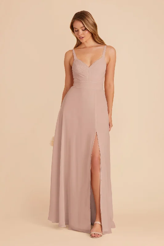 Deborah Chiffon Dress - Taupe