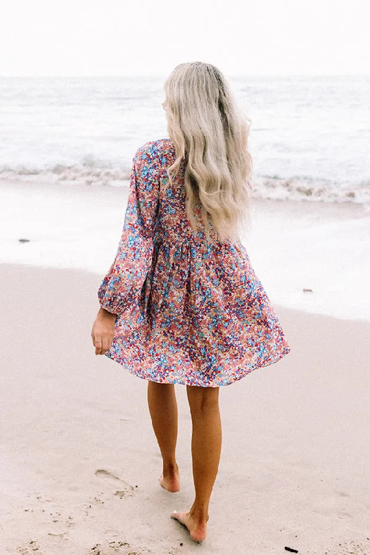 Party in Galveston Babydoll Dress in Blooming Dahlia