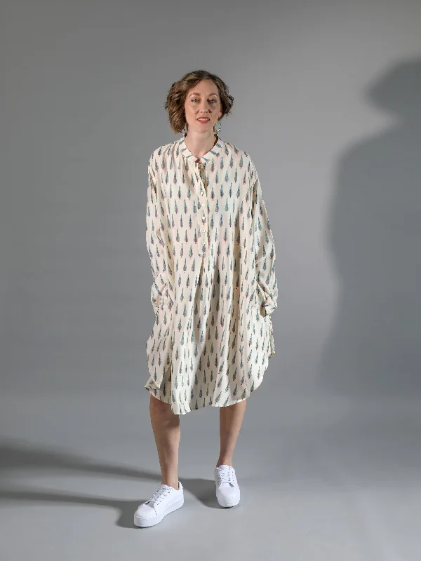 'Lalia' Shirtdress / Silk Cypress Print